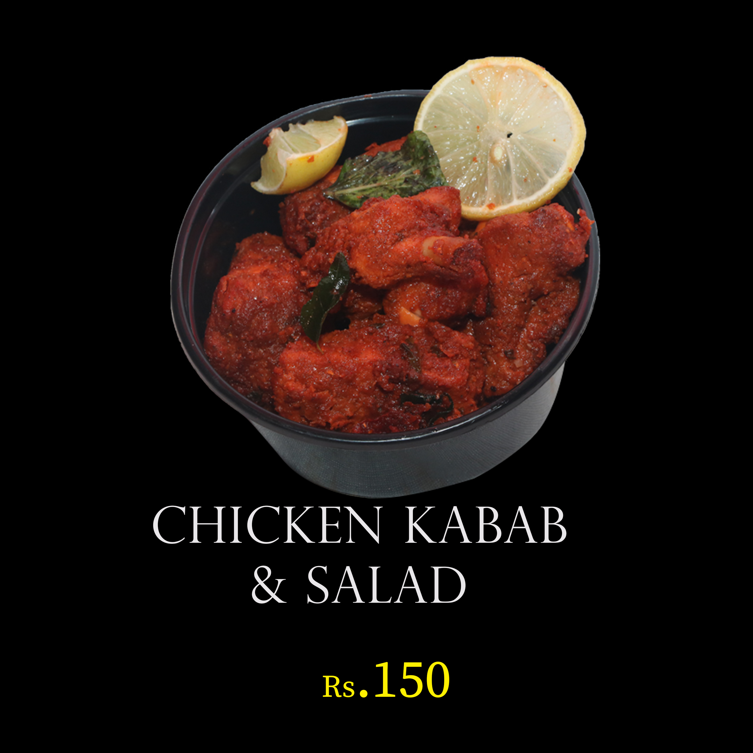 Crispy Chicken Kabab and Salad with Lemon and Mint BTM Layout